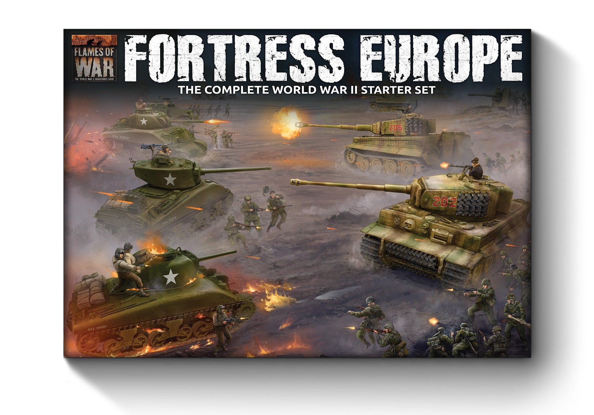 Flames Of War - Fortress Europe - Kit De Démarrage - Armées Américaine Et Allemande - Figurines à Peindre