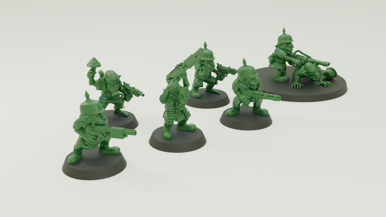 Start with a render of the first batch of minatures.