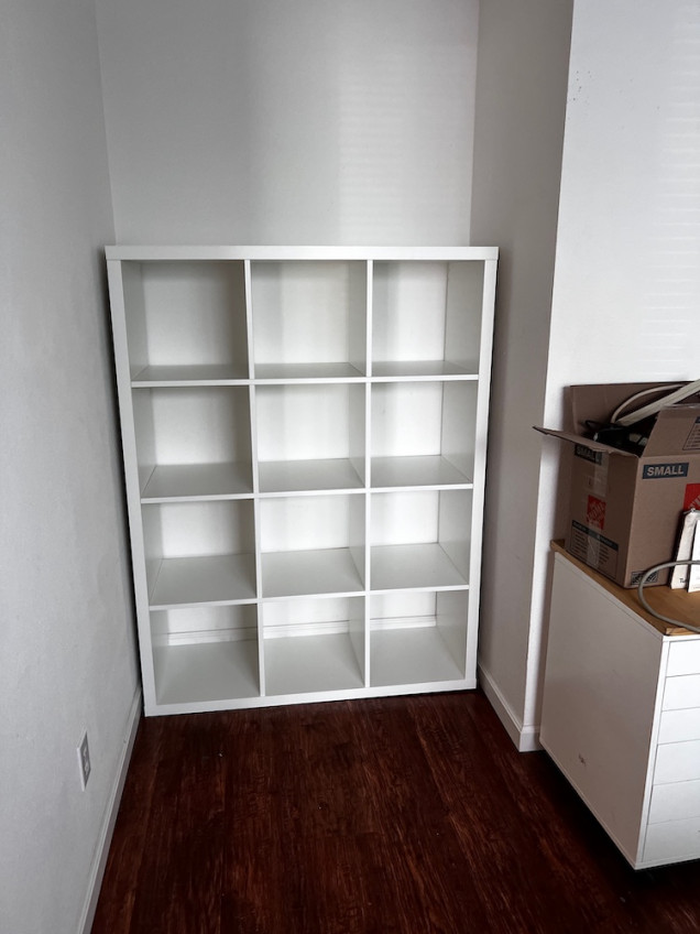 Assembly of IKEA furniture begins.