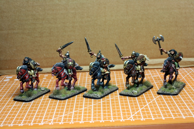 Ready, after oil washes for the shadow.  The horses were painted up in oils.  It is simply easier and faster.