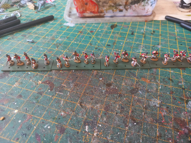 Bit of a break painting some skirmish troops. Bit more fiddle to paint than the strips of troops but a change of pace