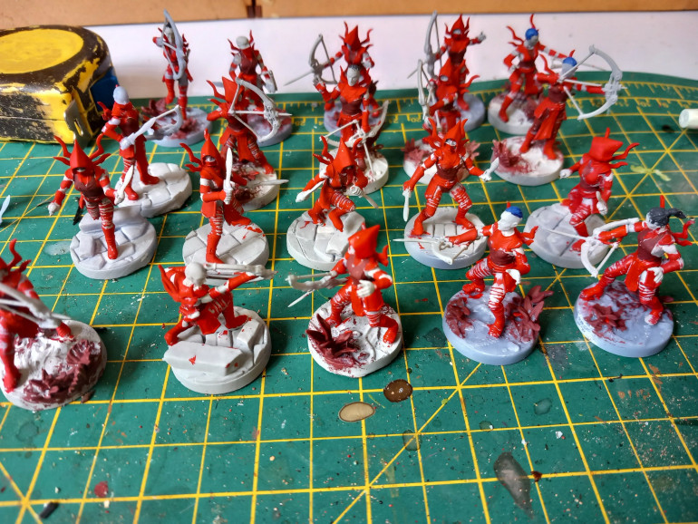 Skullforge 3d printed night sisters of Dathomir. Working on a force for xenos Rampant which is good for doing random armies. Starting with energy bow and close combat units