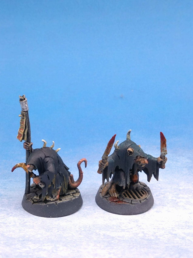 The blue black cloaks were a paint from the John Blanche set. Turnbull Turquoise.