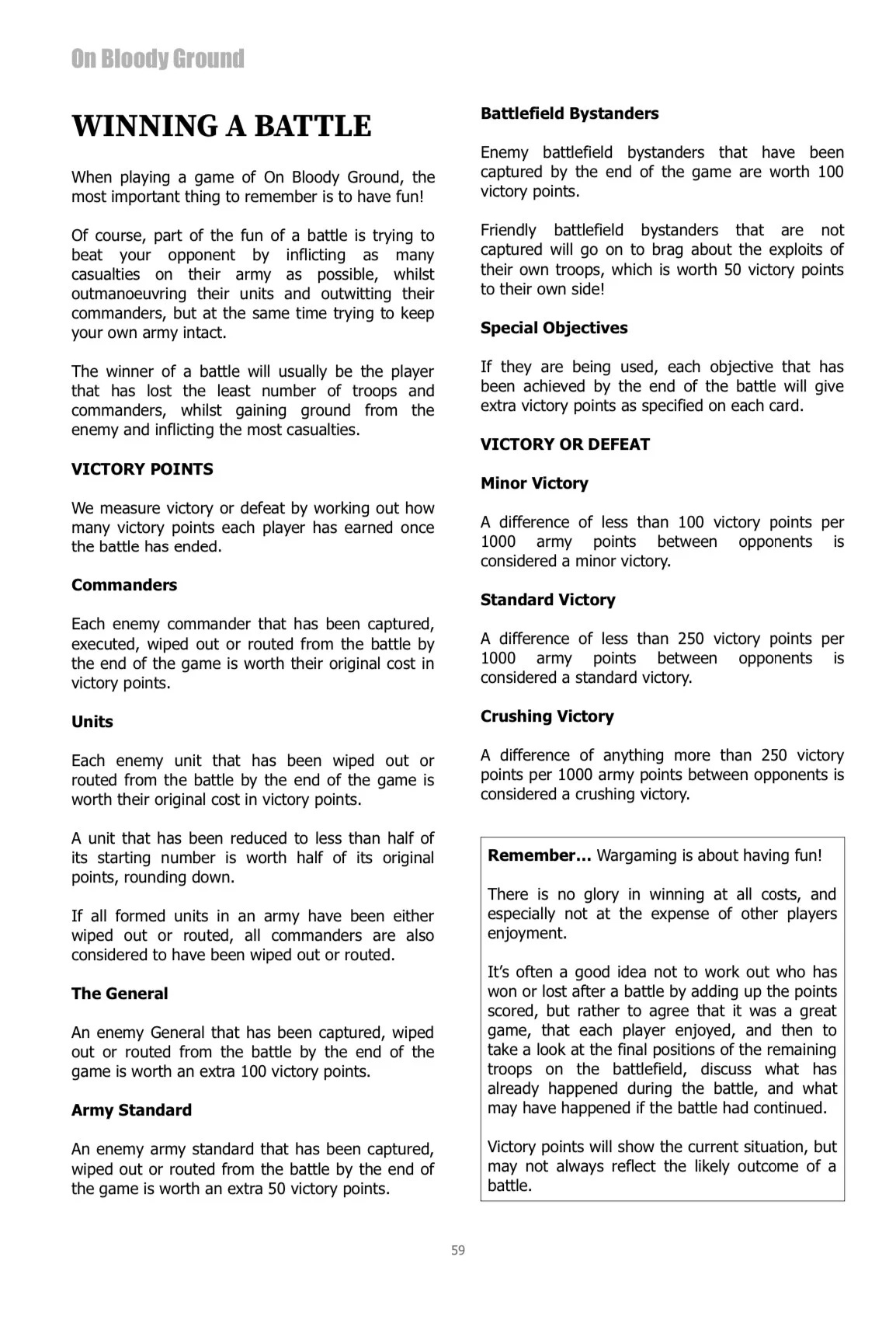 Wars of the Roses Winning A Battle - On Bloody Ground