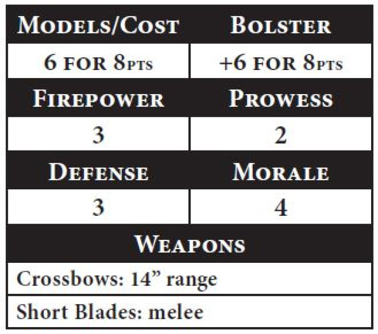 Skirmishers- Elite Crossbowmen