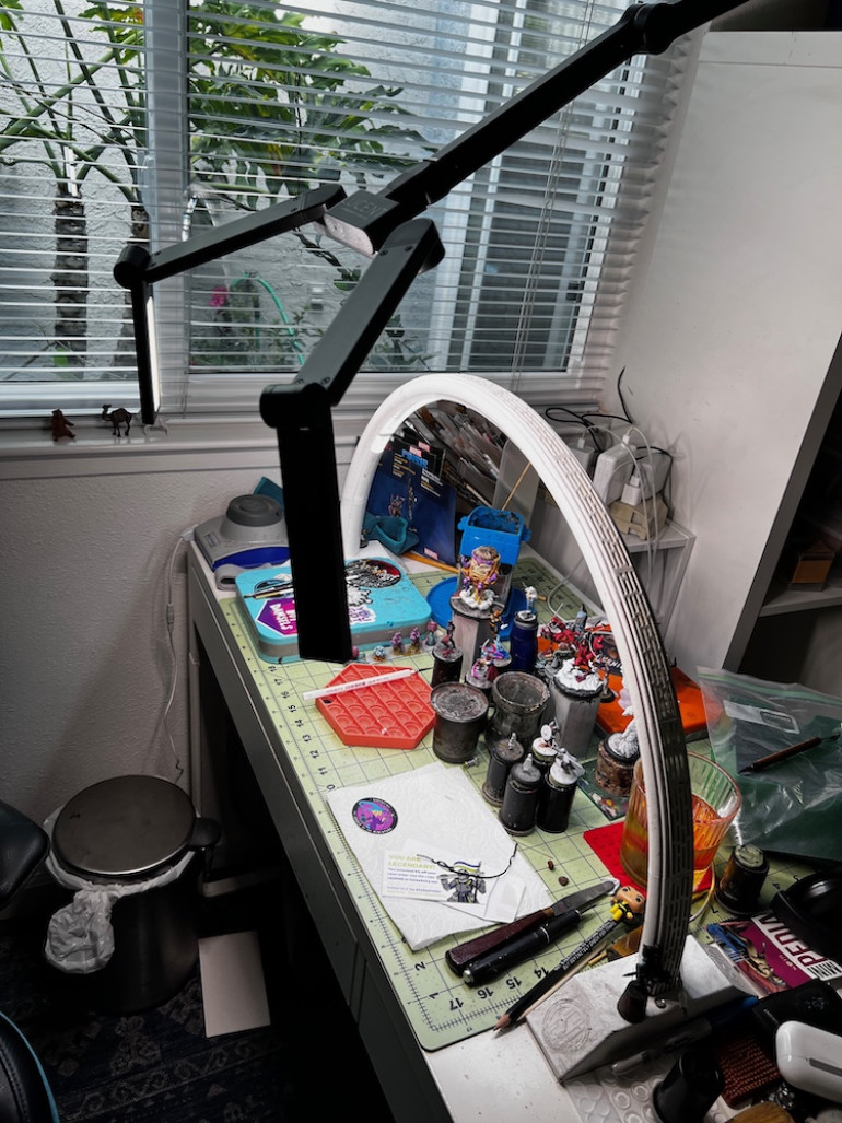 Add the new light to my Green Stuff World Arch light and the sunlight from the atrium and I will have plenty of illumination