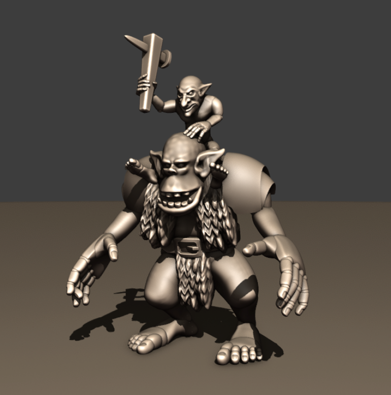 Tiny gobo riding an orc