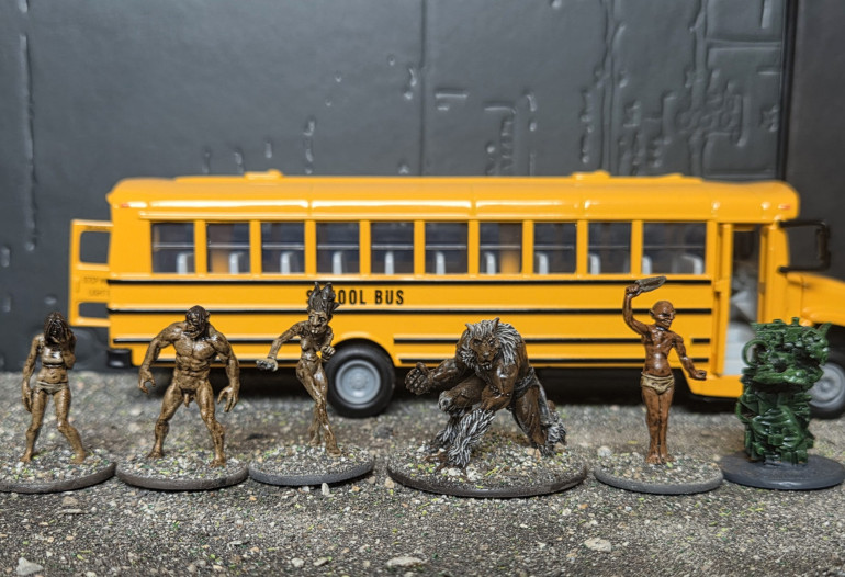 Some zombie types from Hasslefree Miniatures, these will be added two shortly to create a hoard, and a Werewolf from Lion Tower Miniatures, the green model I have now finished so I will cover him in a latter post.