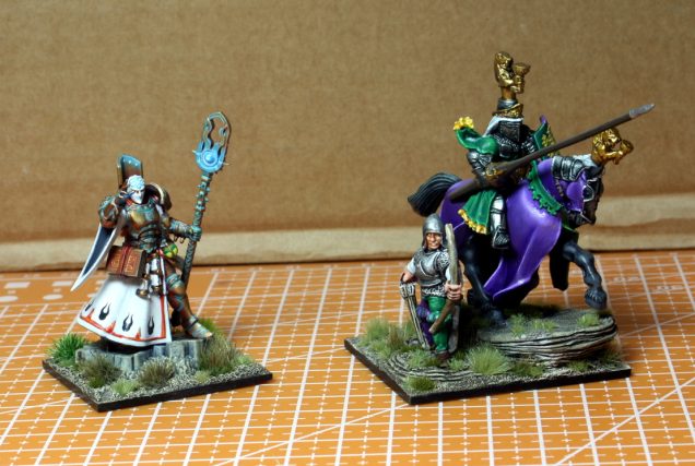 A proxy Ogre Warlock and a proxy Goblin Biggit.