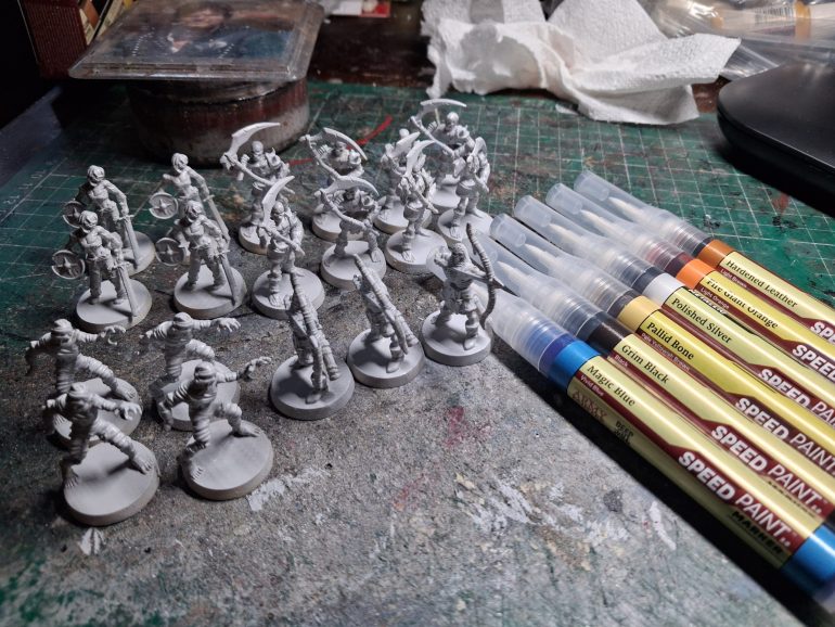 Gave them all an undercoat of corax white, I guess I could have done this quicker if I had sprayed them but I'm super lazy