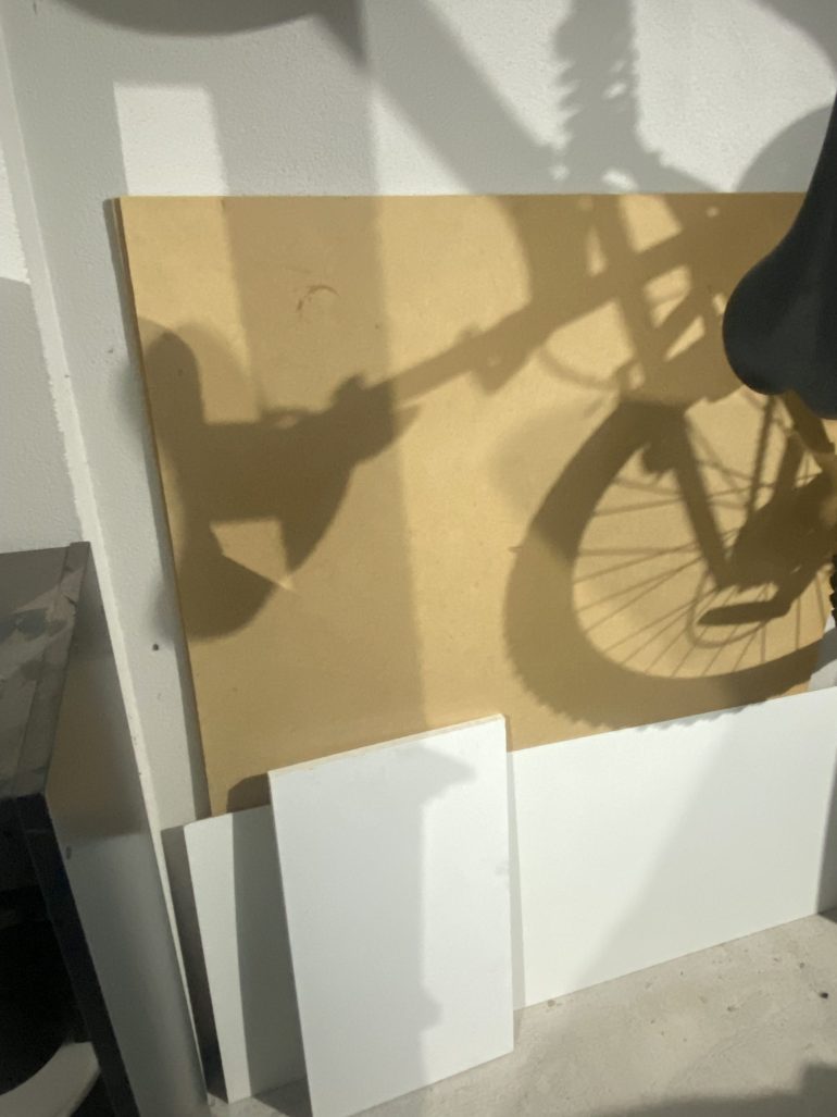 Sheets of MDF and other wood.  