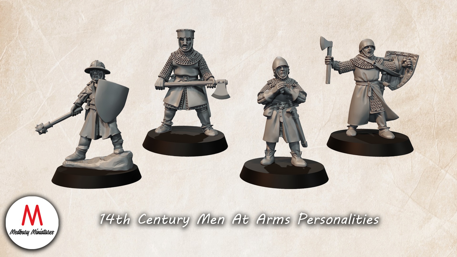 14th Century Men At Arms Characters - Medbury Miniatures