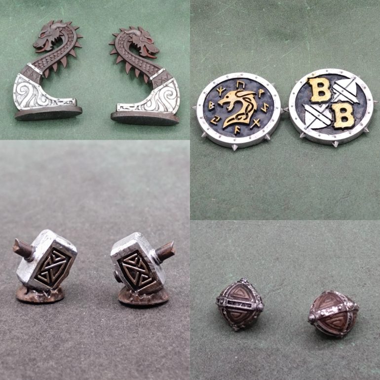 Decided it would be fun to take a break from plaid and hit the tokens with some paint.