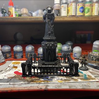 Imperial Saint Statue and Grimdark Fence Painting Comp OCT