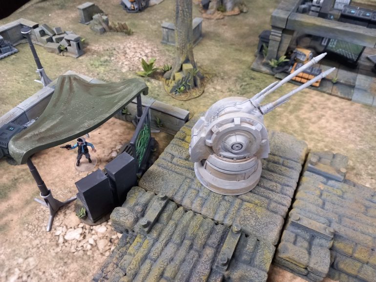 I had problems printing these pieces so I switched to resin. Came out OK. Little rebel gun emplacment with canapy over the controls