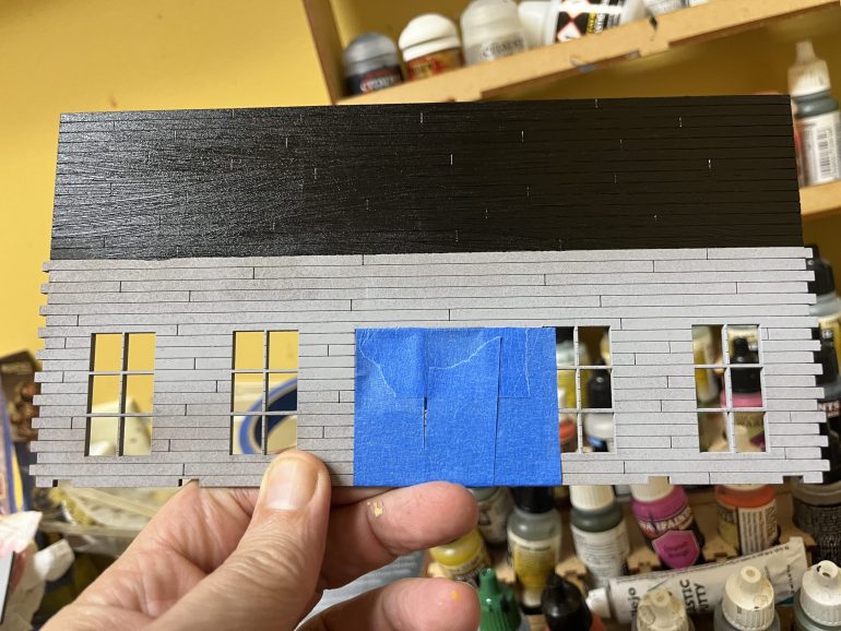 Everything painted and the masking tape removed.