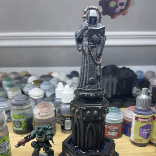 Imperial Saint Statue and Grimdark Fence Painting Comp OCT