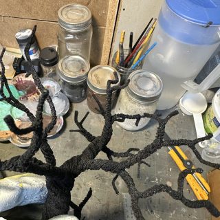 Building the armatures and carving rocks