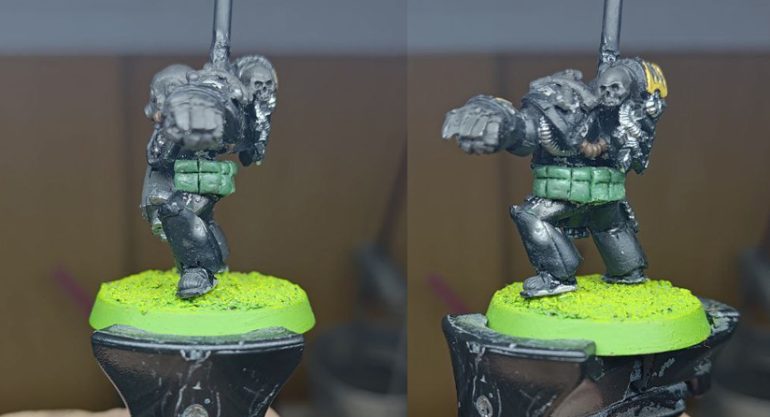 Next I sculpted the flap of the pockets. The shape of them all became more irregular, each of a different size, but I don't mind that, imperfections make Oldhammer look good! Human error not IA slop! 