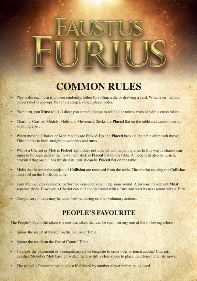 The Basic Rules or Common Rules of the Game.