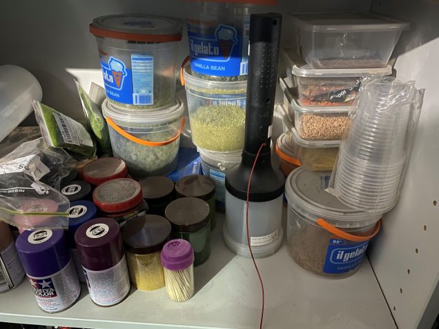 More scatter materials and rattle cans.