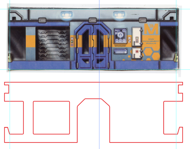 An example of the tracing of the building faces. I also cut down all the doors and windows, and some extra details.