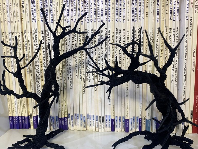 Another example of a tree with and without the ends finished off with a naked flame.