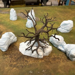 Building the armatures and carving rocks