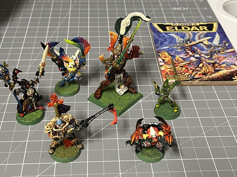 Some of my original Eldar. All characters, I wasn’t good at motivating myself to paint armies even then!!