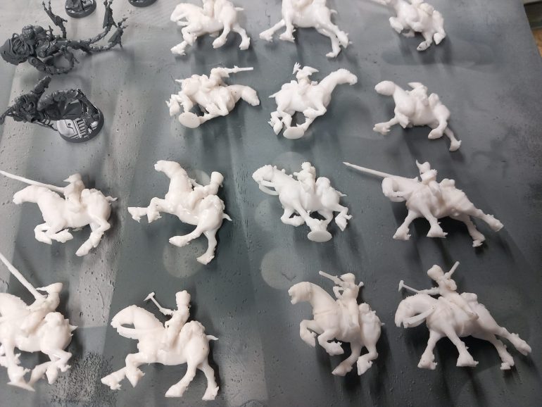 Instead of converting dome cavalry models I went fiwn the 3D printing route as Turnip28 released official models. I did thus because the horses are so weird. I started with the whelps and bastard cavalry for the fen weeds.