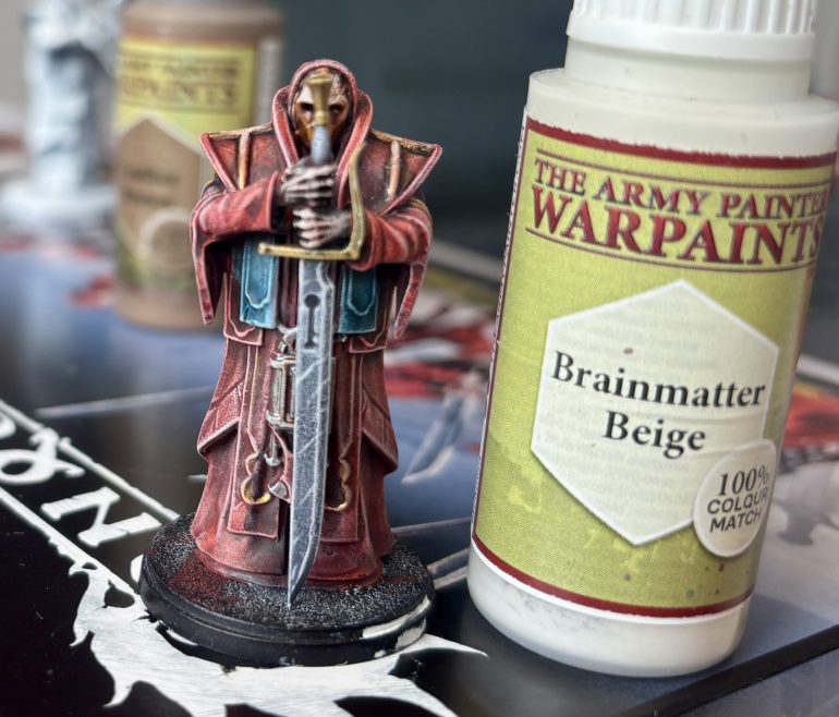 Yep, old faithful to the rescue, hit it with beige and then tint with wash. I did forget the red wash photo but you know the drill by now, 50/50 with medium.