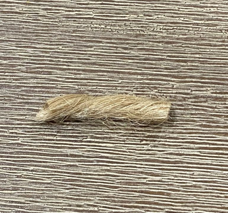 I chopped the plumber's hemp up into small sections approximately one to one and a half inches in length.  Pretty much any natural string would do for this.  