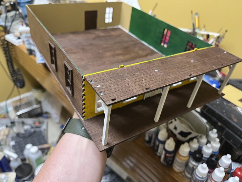 First floor. I built the four walls first then then added the supports for the upper deck.