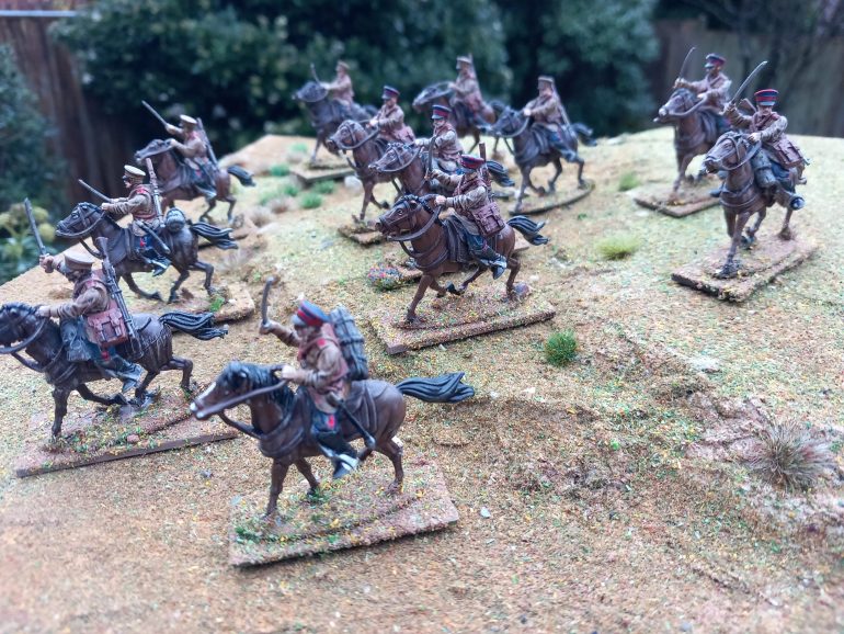 The kit gives you options for cossack heads and lancers but I wanted to go for a more mounted infantry unit to match the stats in blood and valor 