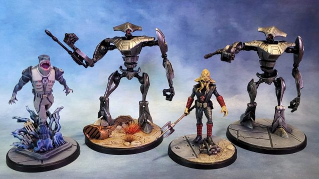 A group shot, just to illustrate how huge the Aqua Droids are.