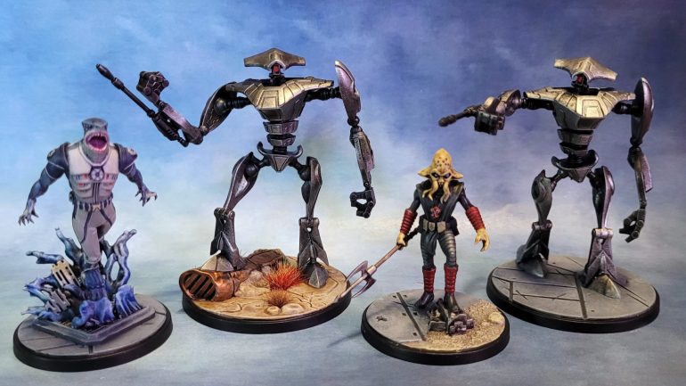 A group shot, just to illustrate how huge the Aqua Droids are.