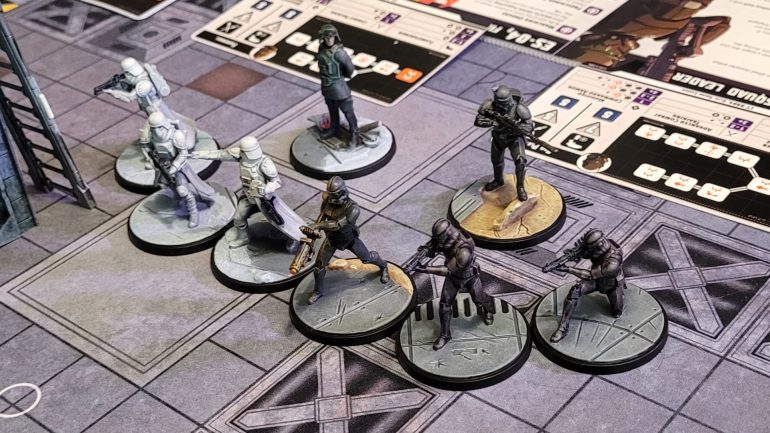 The Imperial forces actually look pretty good on paper. CT-9904 is a bit of a lone wolf, with only one ability that helps his squad-mates and three that make his own attacks more effective. Veers, on the other hand, definitely does not lead from the front, with almost all of his abilities designed to give Stormtroopers extra moves and attacks.