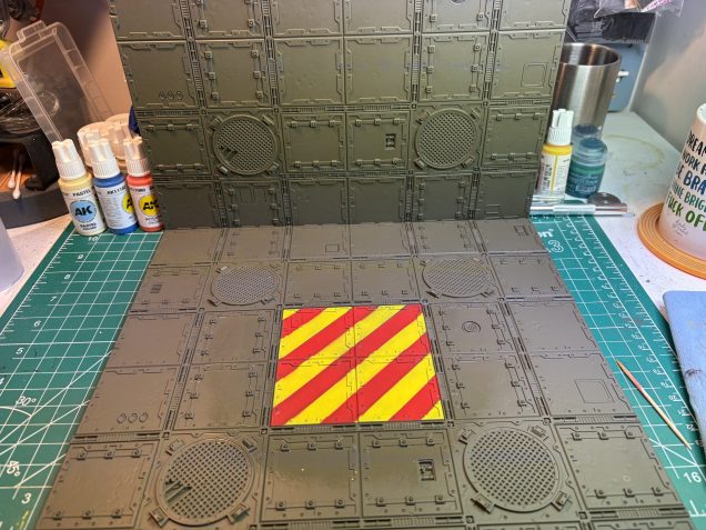 A warning! Test of a taped off airbrush pattern