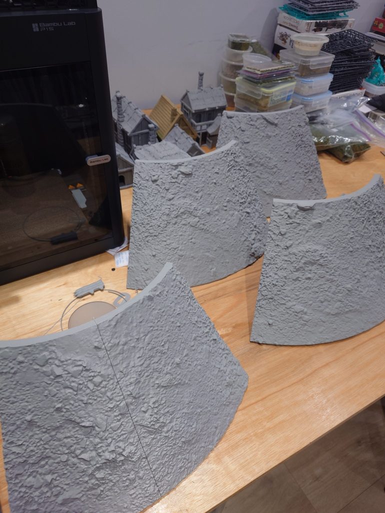 So some uhu and a decision to build this in sections. When these have glued, and fingers crossed avoided being trashed by the cat. I will then fill the gaps before joining the sections together . 