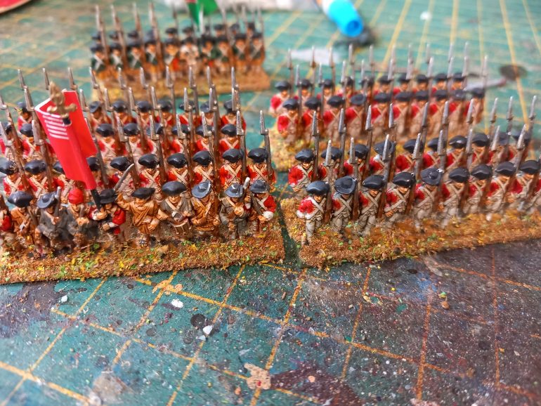 The saratoga campaign had a few colours for the rebels including red which is confusing 