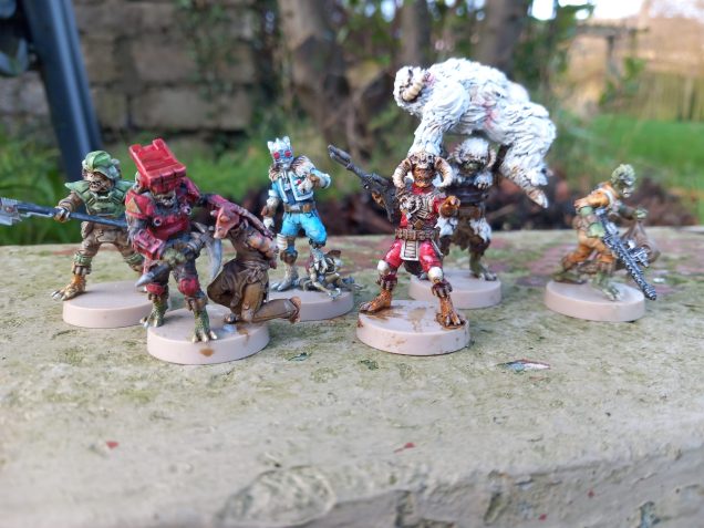 3d printing some trandoshan hunters from war Bear studios. Add to the Yavin4 jungles. I enjoyed painting these up in different styles and they are very dynamic. War bear do lots of minis interacting with their enemies like these hunters with their prey.