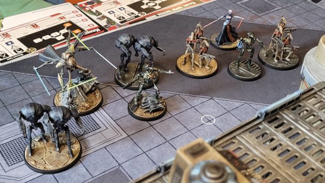 The Separatist leaders are a lot more action oriented -- Grievous has a few abilities to keep his Battle Droids moving, but is mostly focused on diving into the thick of battle. Ventress is even more of a lone wolf, with no abilities at all that help out her Battle Droid squad. They'll have to rely on their twin Tactical Droids, Kraken and Kalani, to keep the droids moving.