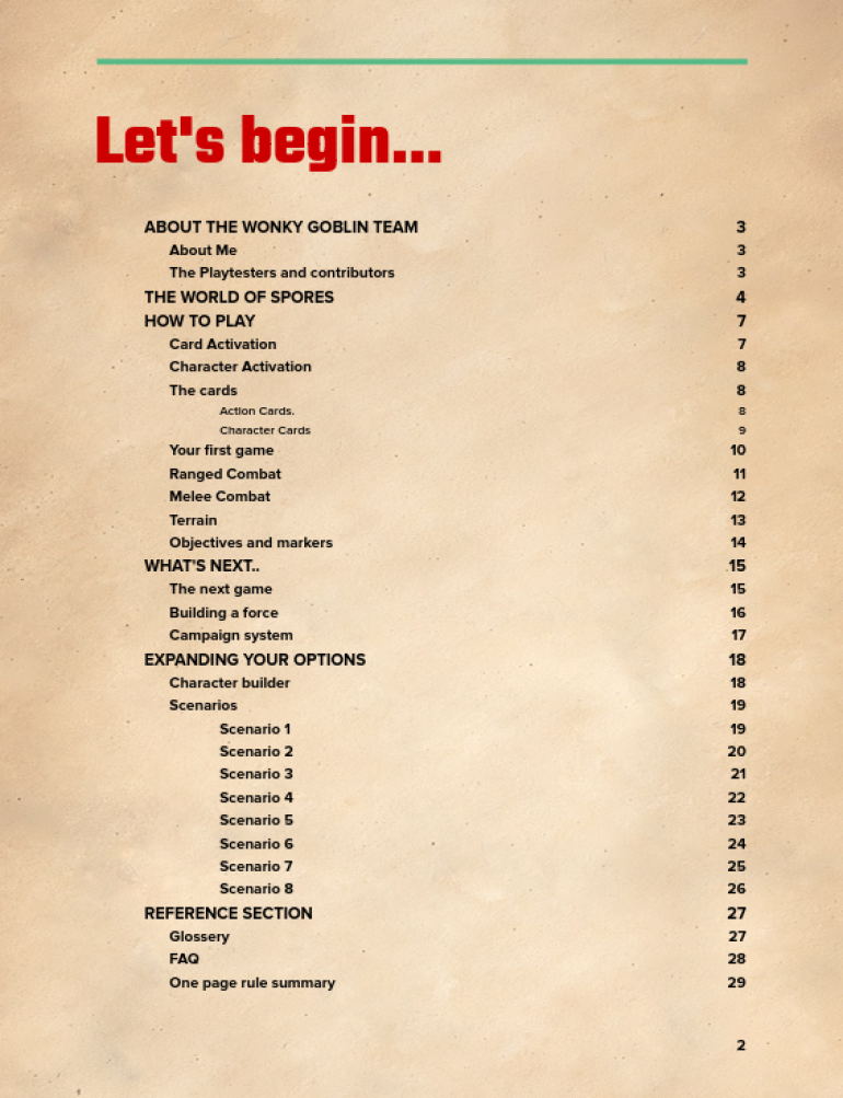 Started formating the rulebook for playtesters