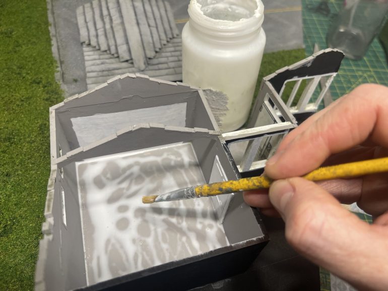 first put down some thinned PVA down in an even a way as possible - dont flood the area.