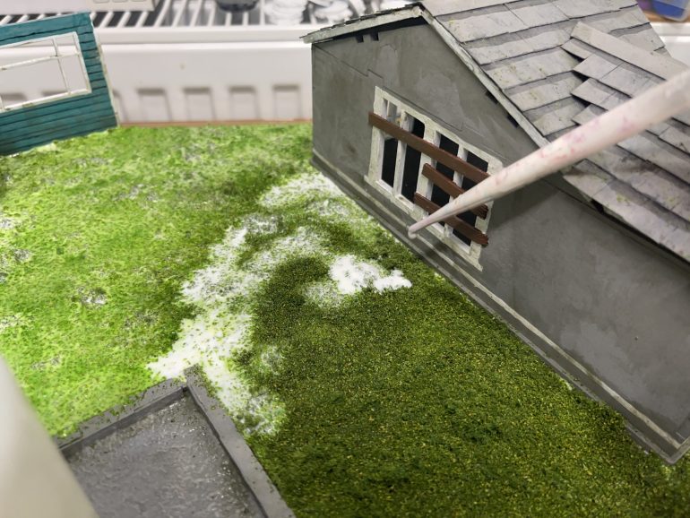 dont flood the area, pipette PVA on and let the ISO and capillary action do their thing to spread it out