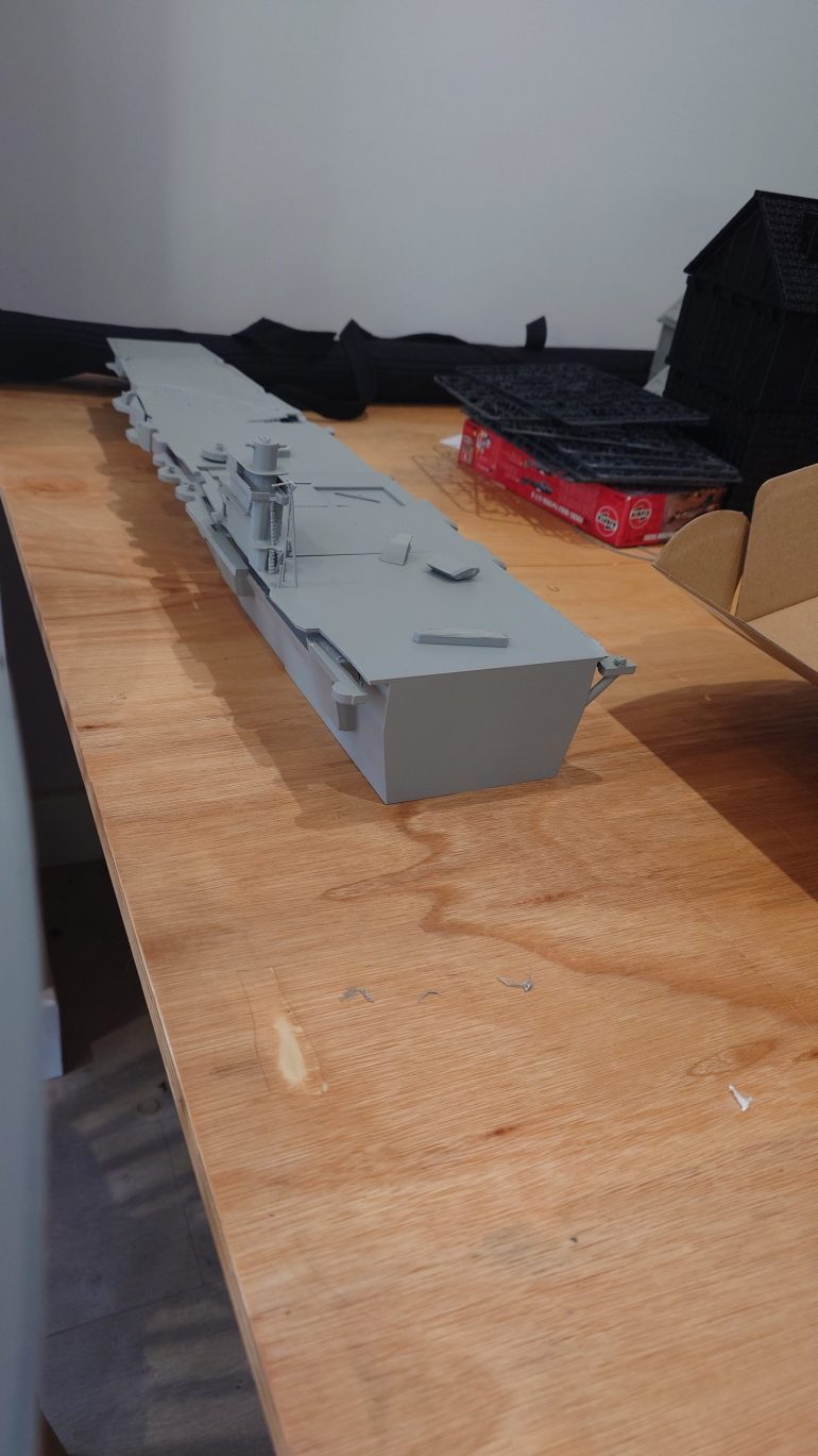 Part way through printing so far I have used a few kg of PLA and it's been nearly 40 hours of printing, still as I type this my printer is half way through printing the stern section.