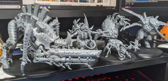 L-R Tyrannofex, Hive Tyrant, Psychophage and Screamer-Killer