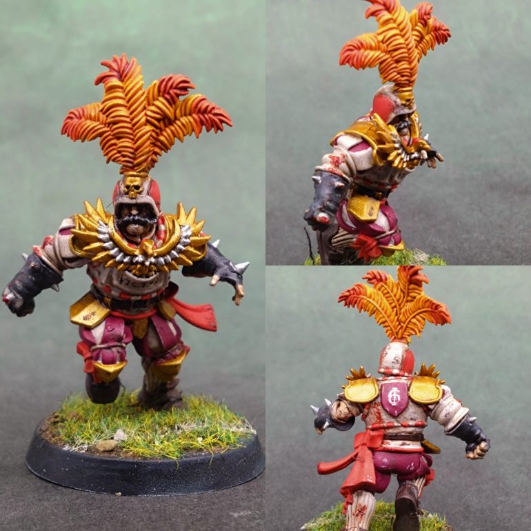 The orange feathers were a nice bold choice and both players know exactly what they are and where they are.