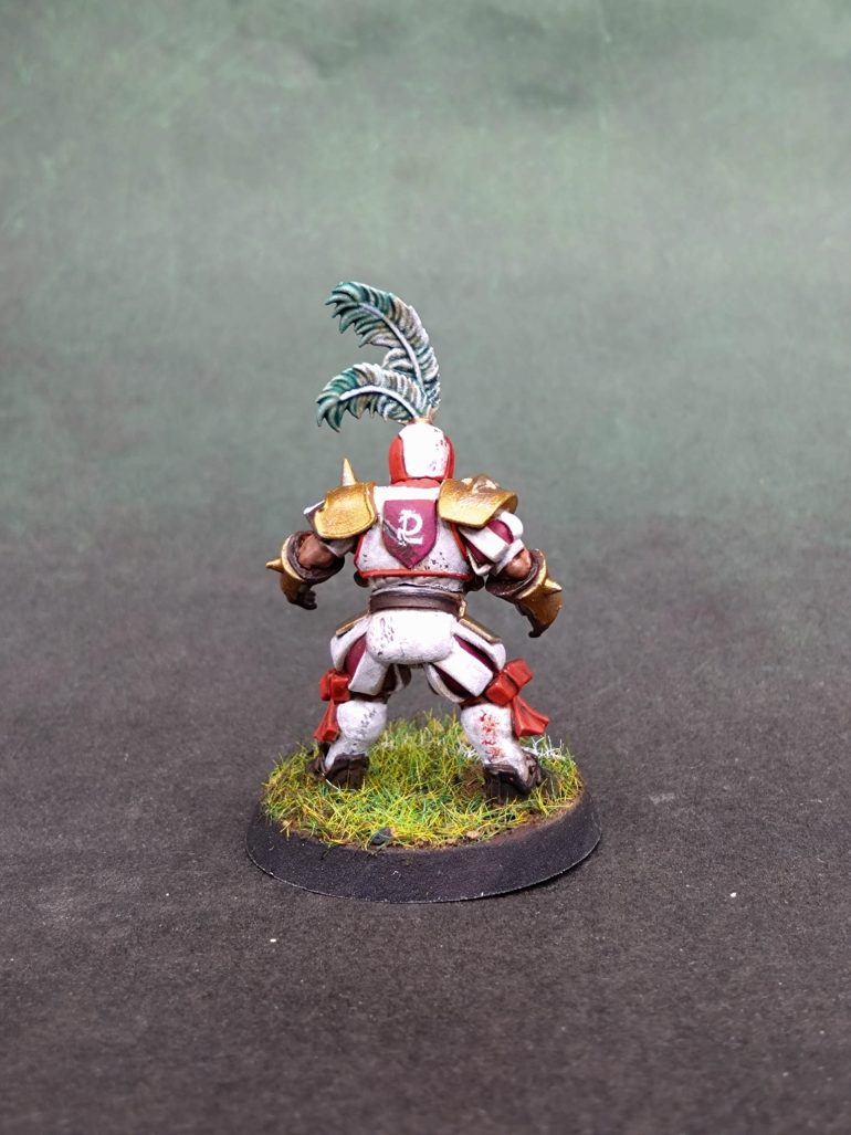 I found some Space Marine decals to give me some nice white imperial numbers. This meant changing to a solid purple back shield so the writing would stand out.