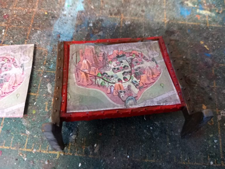 Simple print of dry Rock Gulch glued into place. The map stand is double sided so had to do both sides